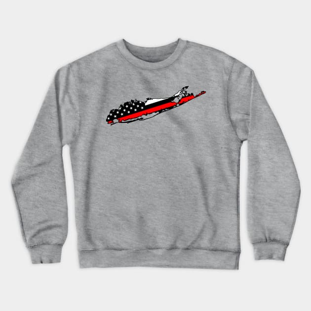 Long Island Thin Red Line Crewneck Sweatshirt by EastEndDesigns